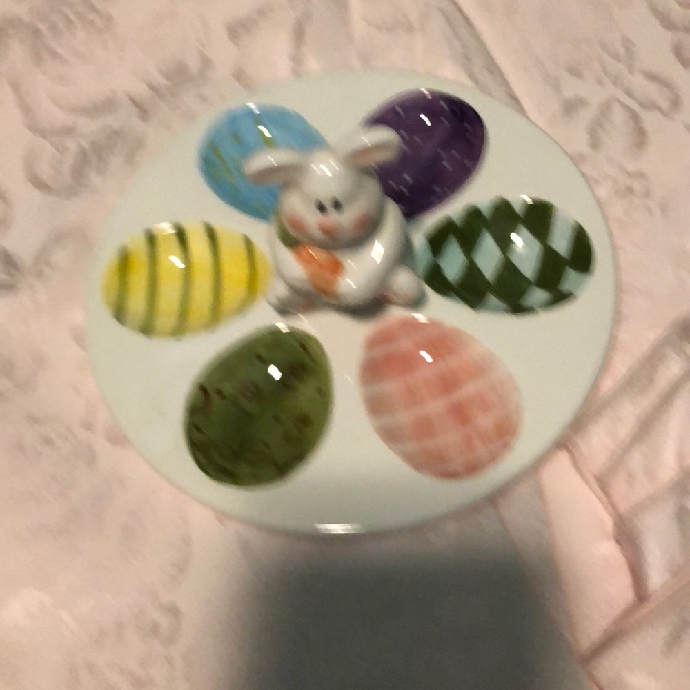 design impressions bunny egg plate